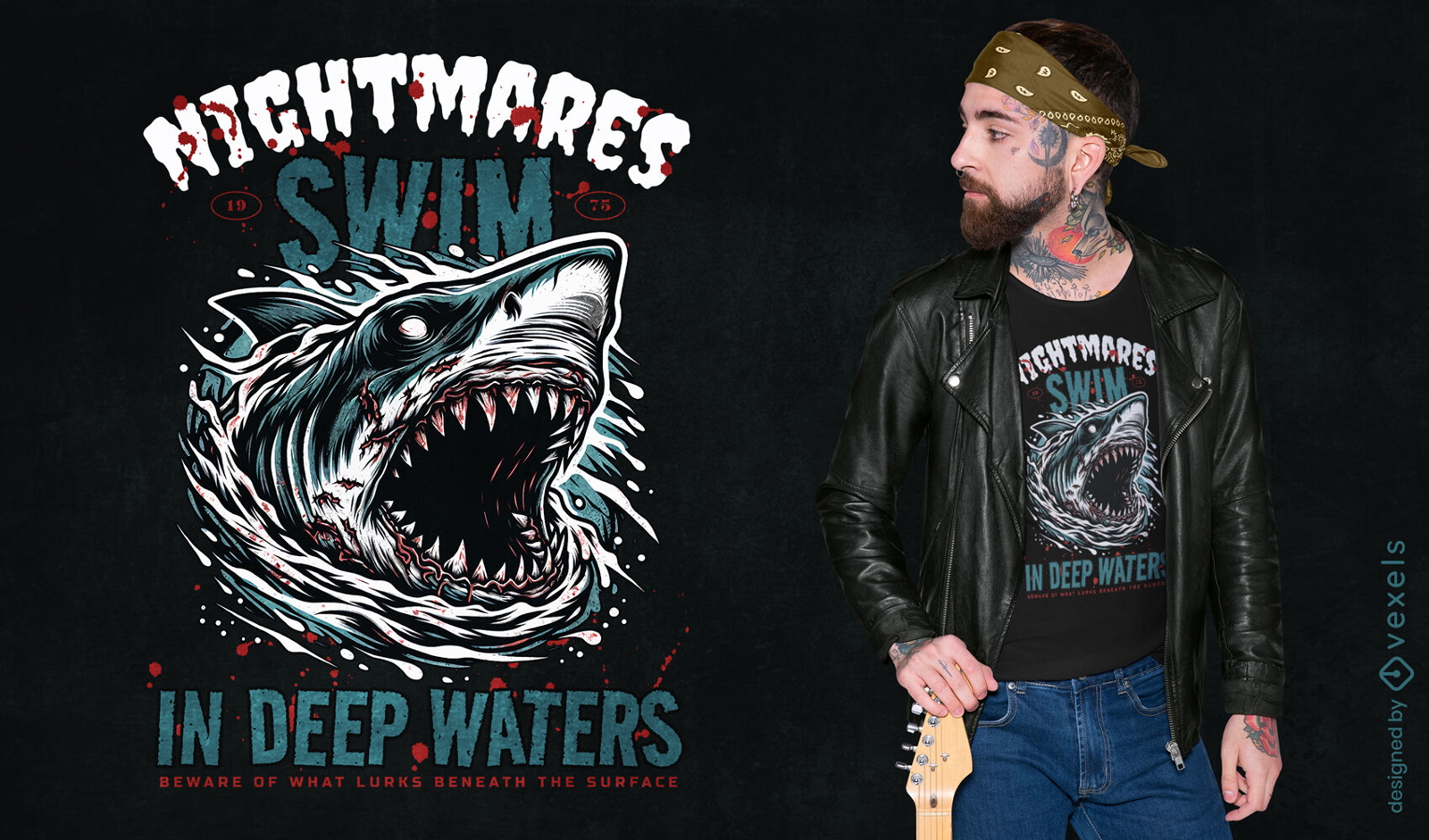 Nightmares swim t-shirt design