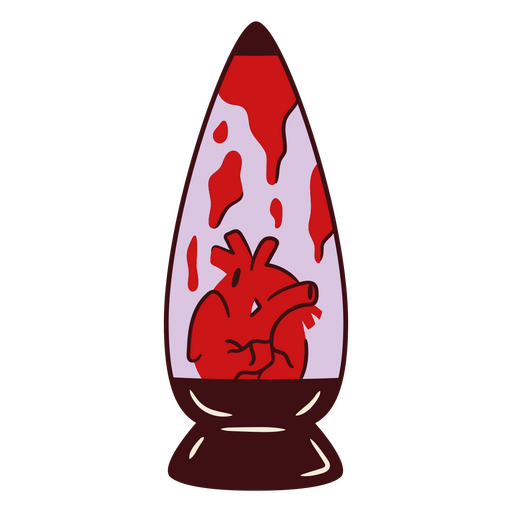 Luminária de lava com design divertido em forma de coração Desenho PNG