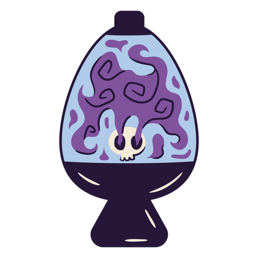 Whimsical lava lamp design with skull motif PNG Design