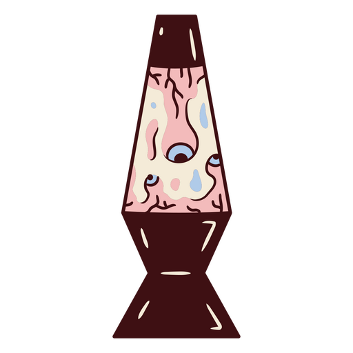 Ilustración caprichosa de una lámpara de lava con ojos Diseño PNG