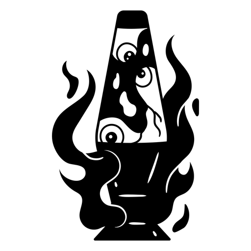 Design gráfico exclusivo de lâmpada de lava com chamas Desenho PNG