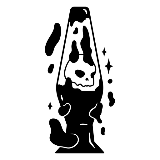 Ilustração de lâmpada de lava gótica com desenho de caveira Desenho PNG