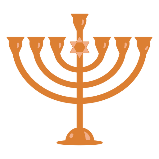 Elegante diseño de menorá naranja Diseño PNG