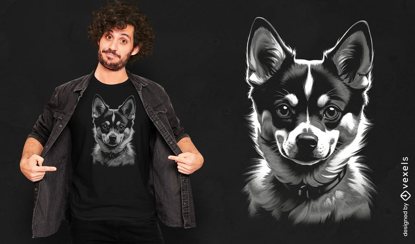 Diseño de camiseta de perro Klee Kai.