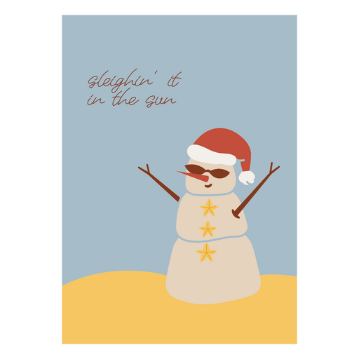 Verspieltes Schneemann-Design mit Sommerstimmung PNG-Design
