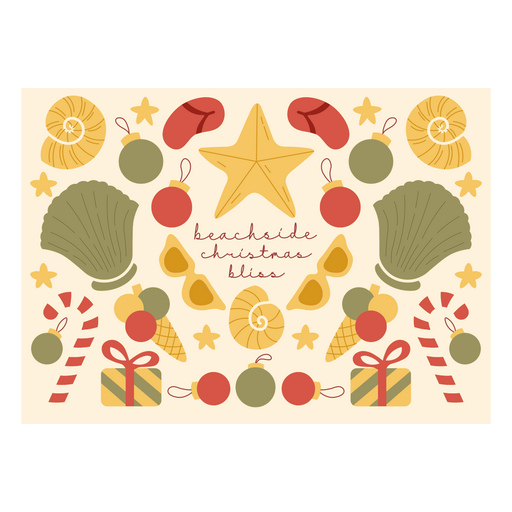 Design de Natal à beira-mar Desenho PNG