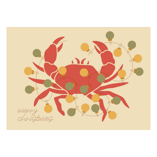 Merry christmas crab design PNG Design