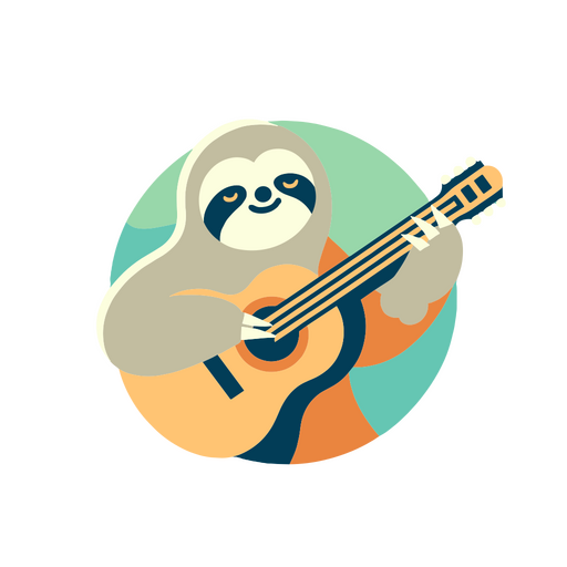 Cute sloth guitarist t-shirt design PNG Design