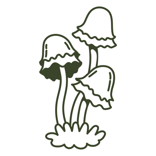 Stylized mushroom cluster illustration design PNG Design