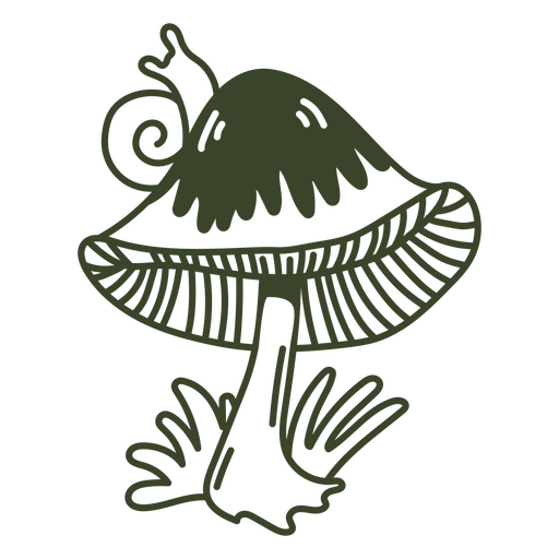 Green mushroom design PNG Design