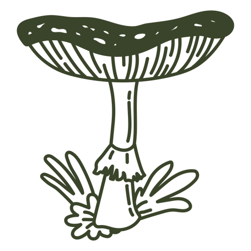 Whimsical mushroom sketch design for casual wear PNG Design
