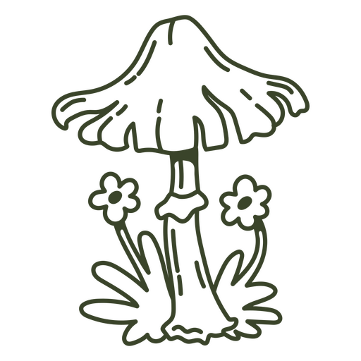 Mushroom and flower design PNG Design