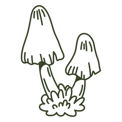 Stylized nature-inspired mushroom graphic design PNG Design