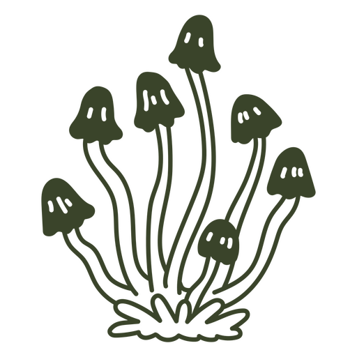 Green mushroom plant  design PNG Design