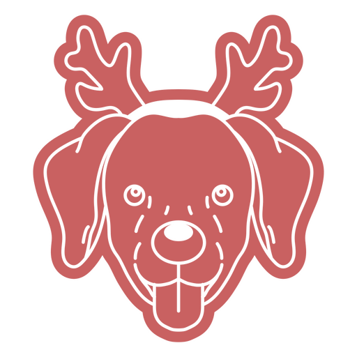 Cute dog with antlers design PNG Design