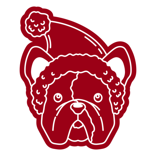 Cute red dog wearing a santa hat  PNG Design