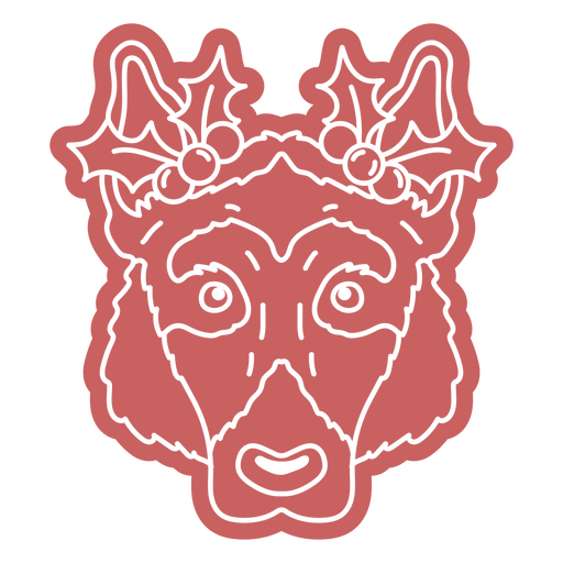 Red dog head design PNG Design