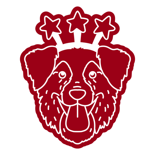 Cachorro vermelho fofo com design de estrelas Desenho PNG