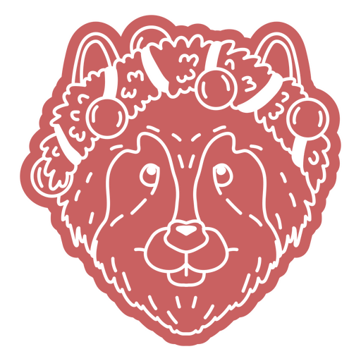 Ilustración de un oso juguetón con elementos festivos Diseño PNG