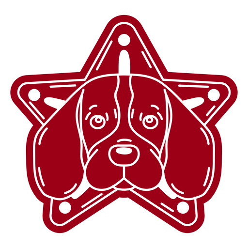 Silhueta adorável de cachorro em formato de estrela. Desenho PNG
