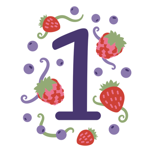 Fruit-themed 1st birthday party design PNG Design