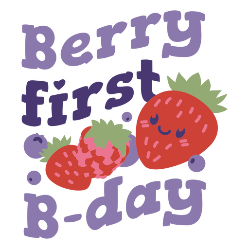 Design de frutas vermelhas de aniversário Desenho PNG