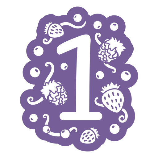 Diseño de fruta de primer cumpleaños de color morado Diseño PNG