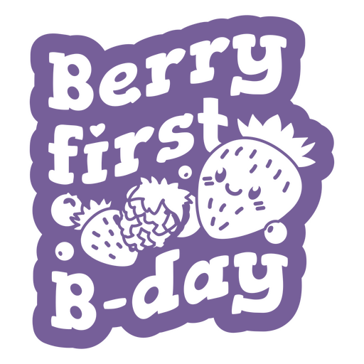 Design fofo para primeiro aniversário com tema de frutas vermelhas Desenho PNG