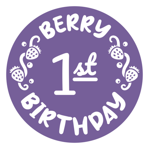 Diseño de baya morada para primer cumpleaños Diseño PNG