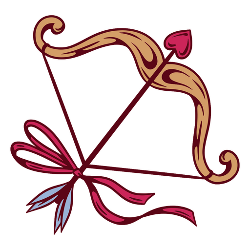 Cupid's Bow and Heart Arrow design PNG Design