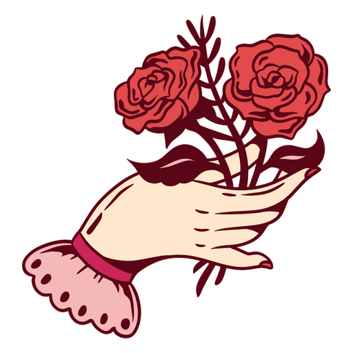 Design de rosas românticas Desenho PNG