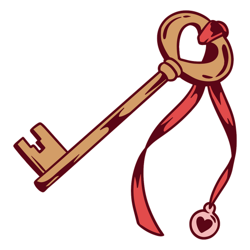 Romantic heart keychain design PNG Design