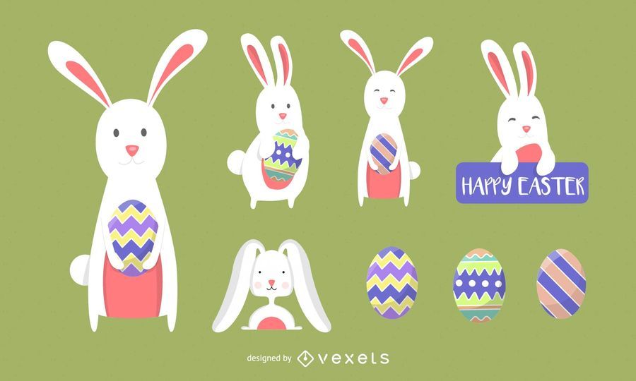 Easter Bunny Vector Icons Easter Bunny Vector Icons