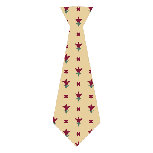 Diseño de corbata floral con flores rosas y amarillas. Diseño PNG