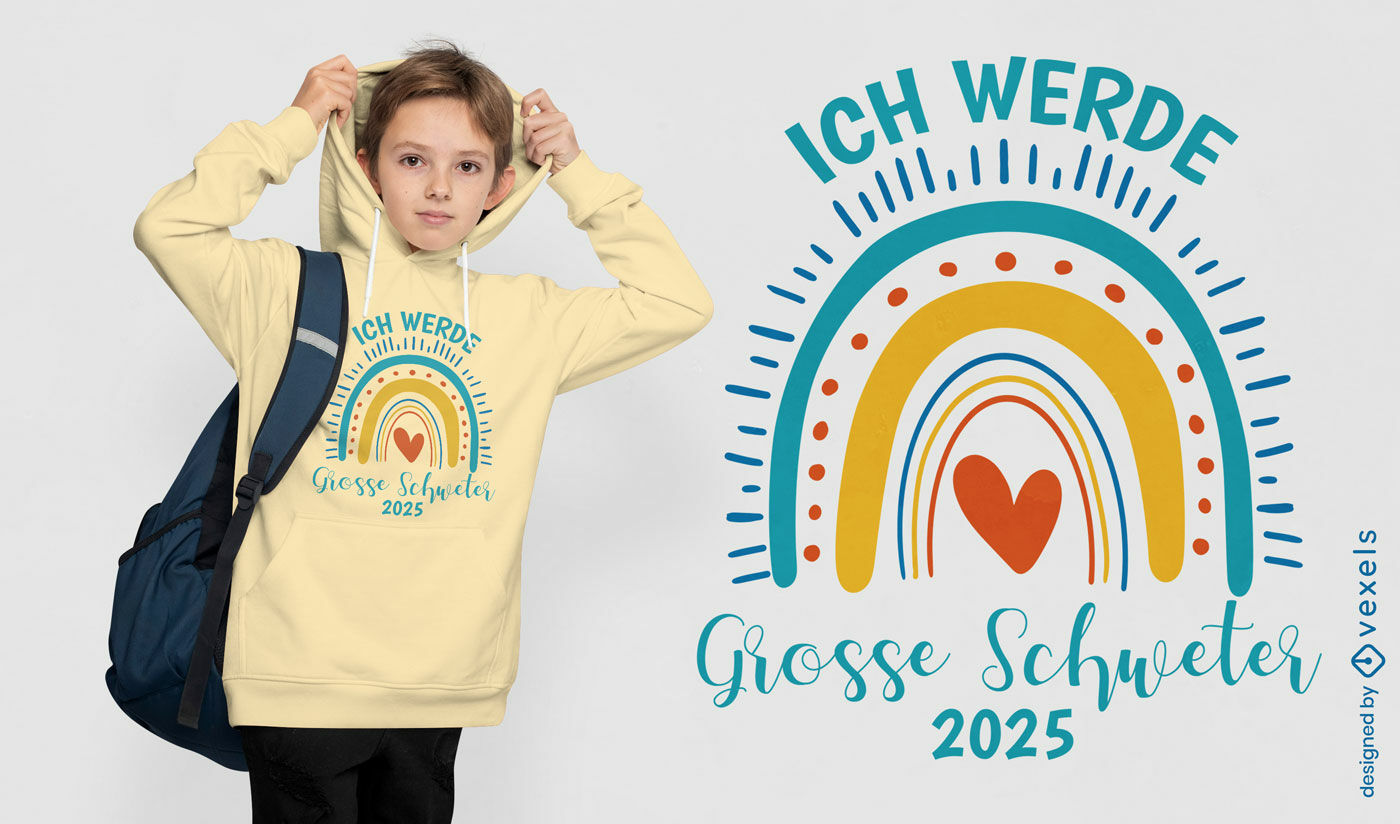 Regenbogen-T-Shirt-Design der älteren Schwester