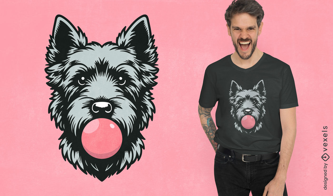 Diseño de camiseta de cachorro Bubblegum.