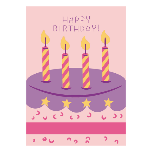 Happy Birthday! cake card design PNG Design