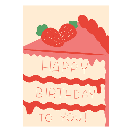 Playful birthday cake design with cheerful message PNG Design