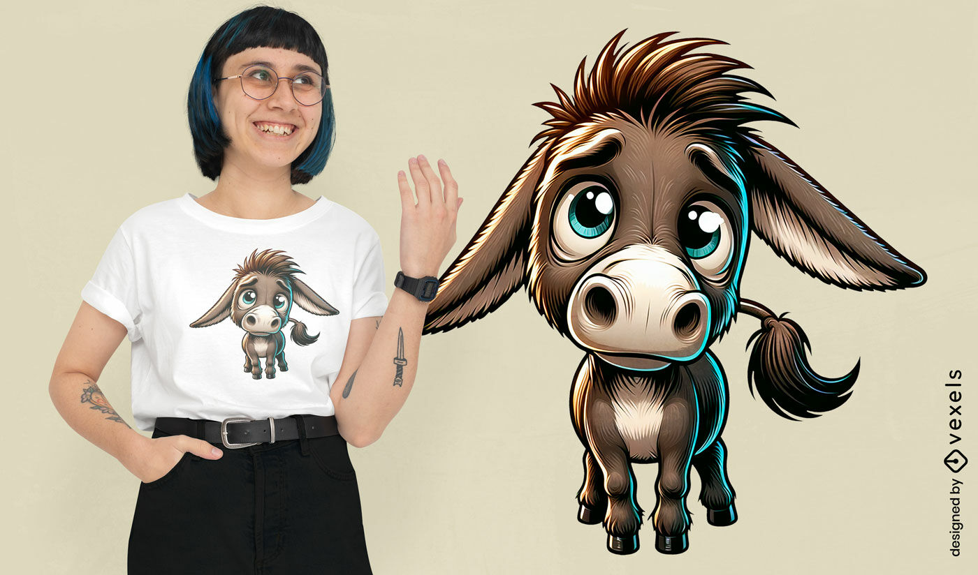 Adorable diseño de camiseta de burro.