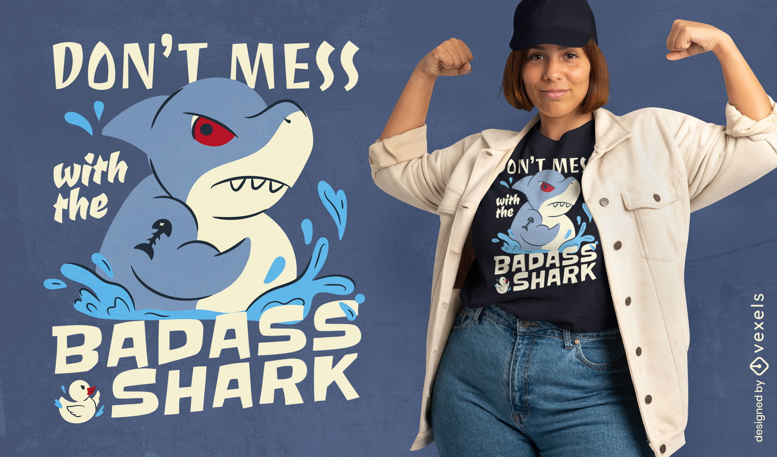 Design incrível de camiseta de tubarão