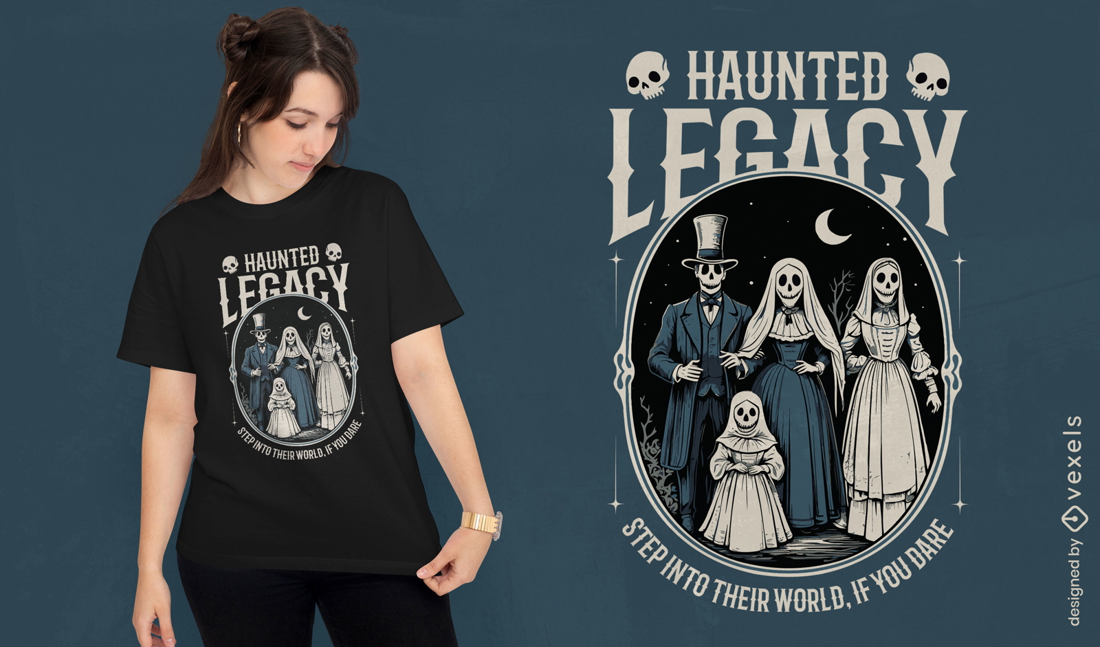 Diseño de camiseta del legado embrujado.