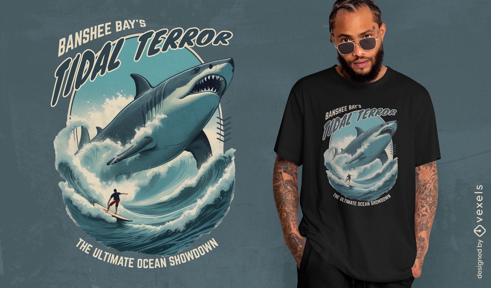 Diseño de camiseta de terror de mareas.