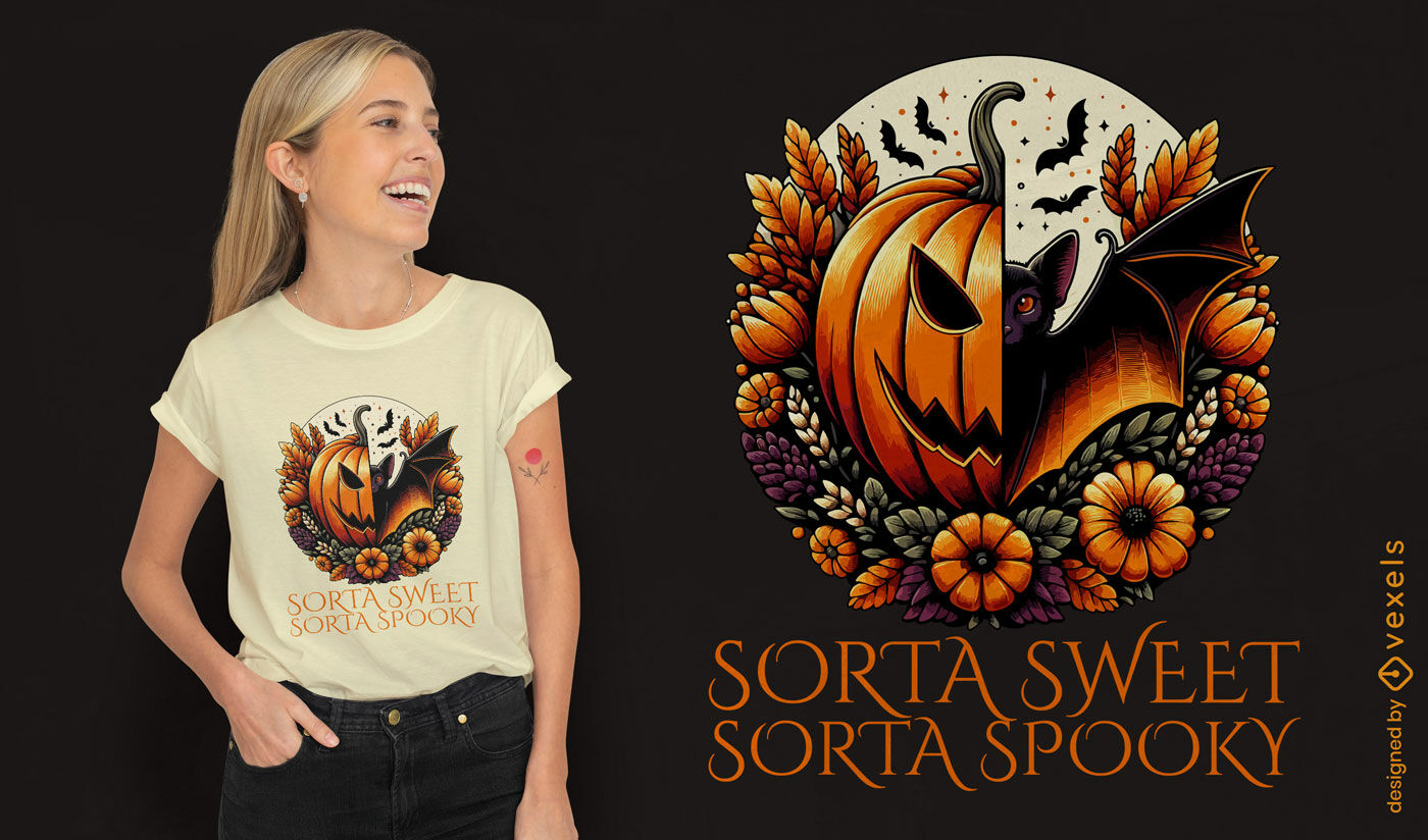 Pumpkin bat t-shirt design