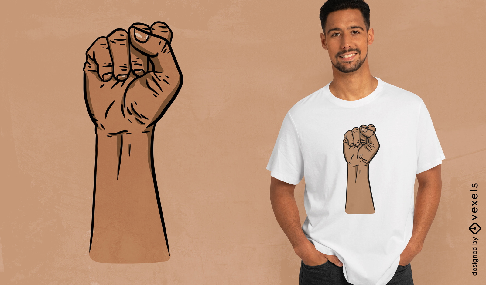 Empowering fist t-shirt design