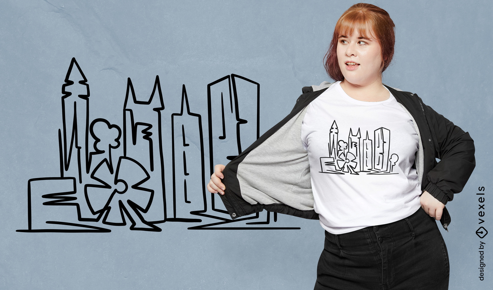 T-Shirt-Design mit Skyline von Atlanta