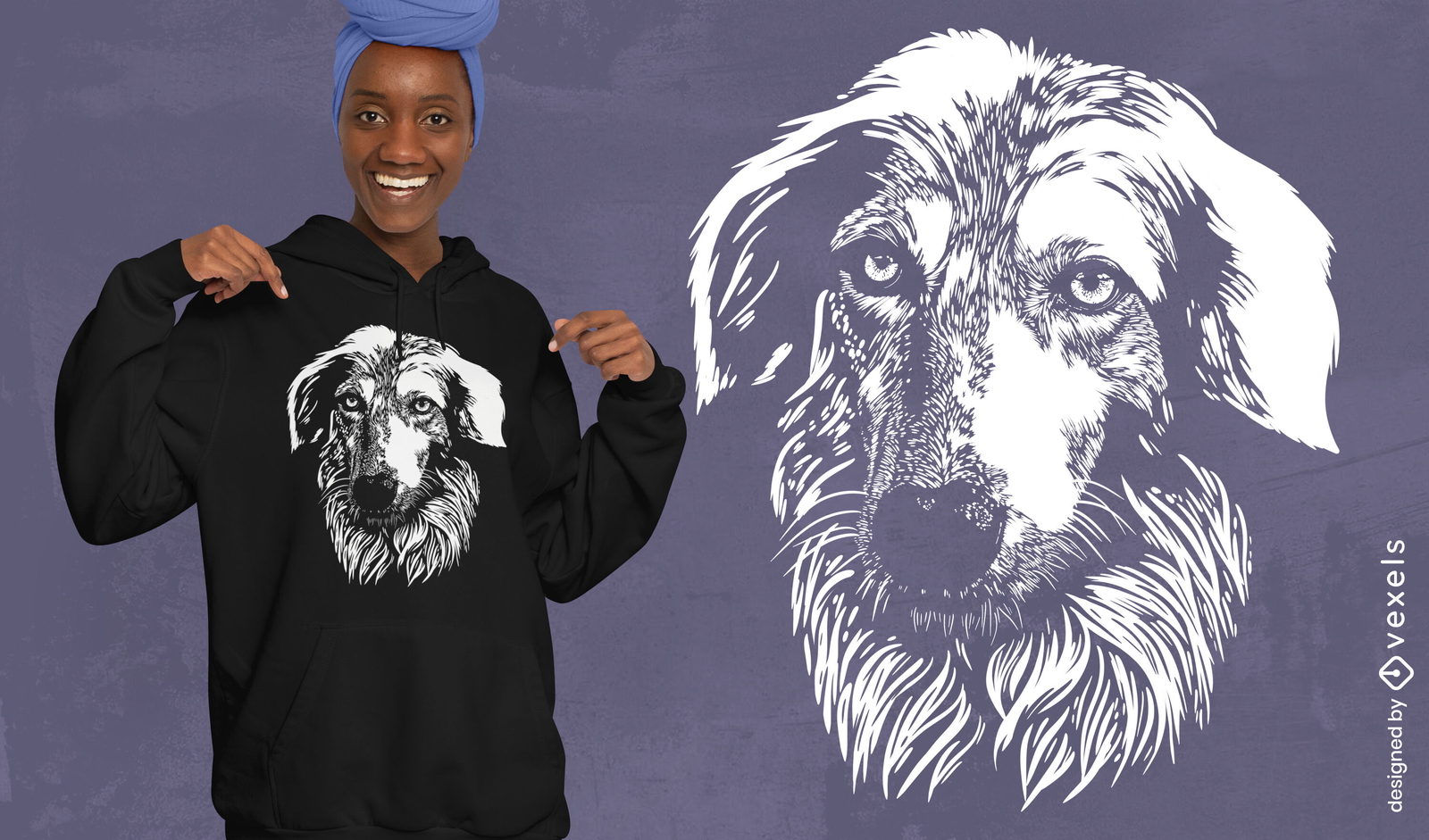 Design de camiseta com retrato de cachorro majestoso