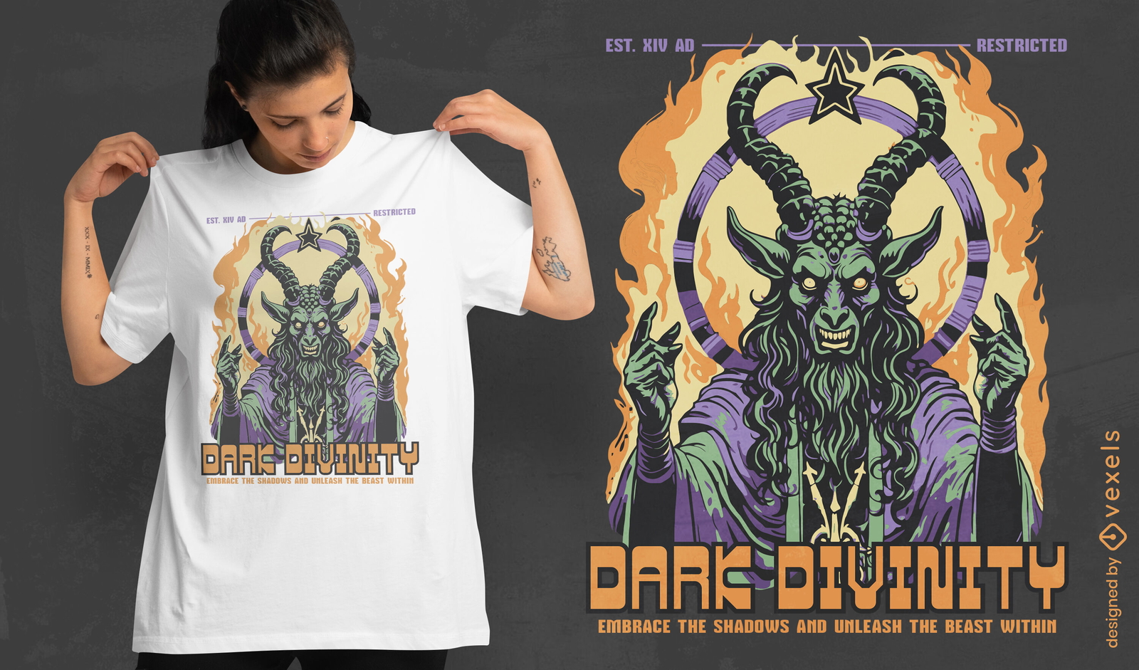 Dark divinity t-shirt design