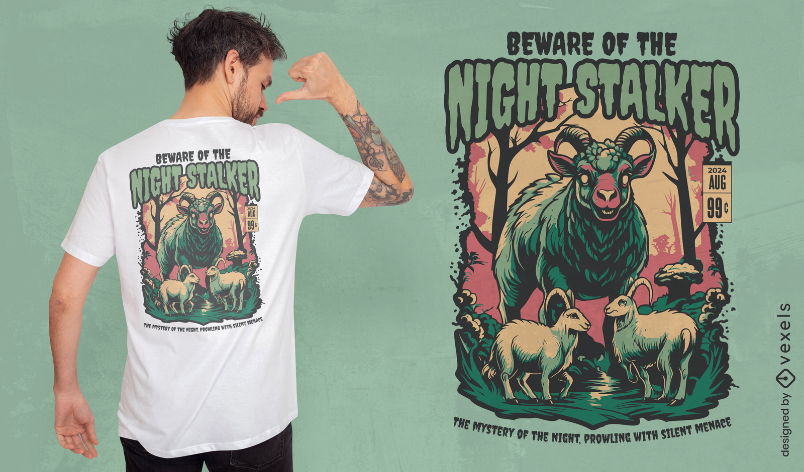 Bware of the night stalker t-shirt design