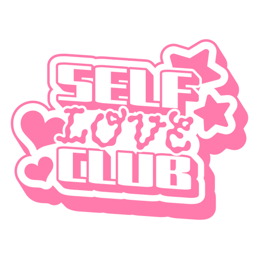 Design de clube de amor próprio rosa Desenho PNG