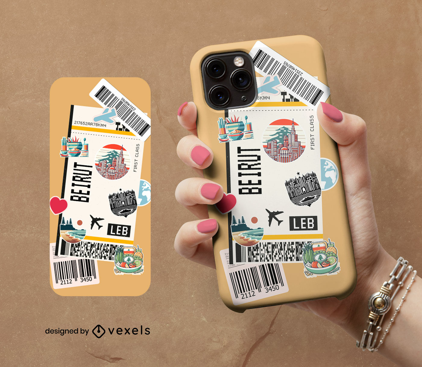 Beirut travel phone cases set design